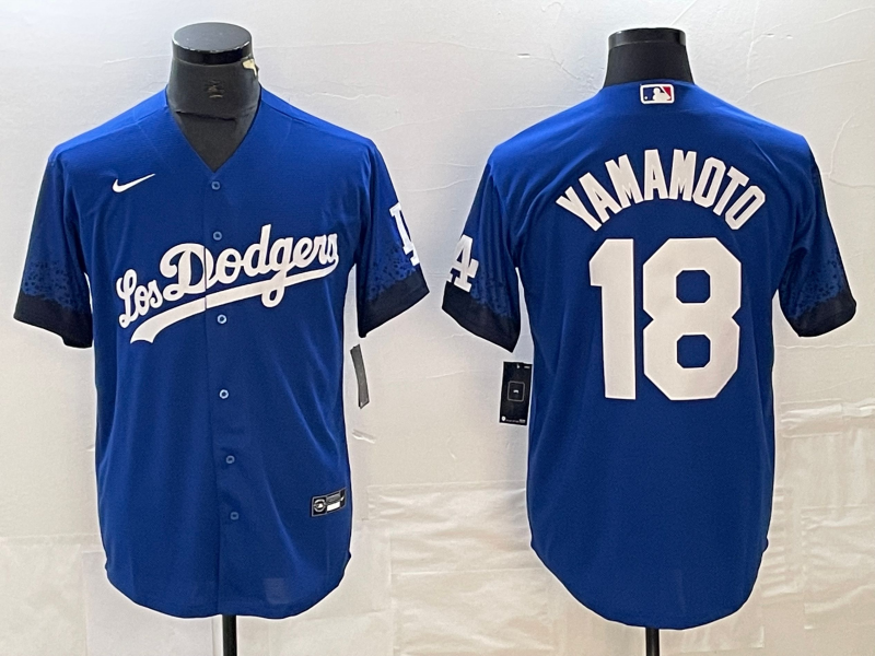 Men's Los Angeles Dodgers Yoshinobu Yamamoto #18 Royal City Connect Jersey